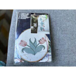 Vogart Pillowcase Pair For Embroidery Or Ballpoint Painting Tulip 8703W Vintage